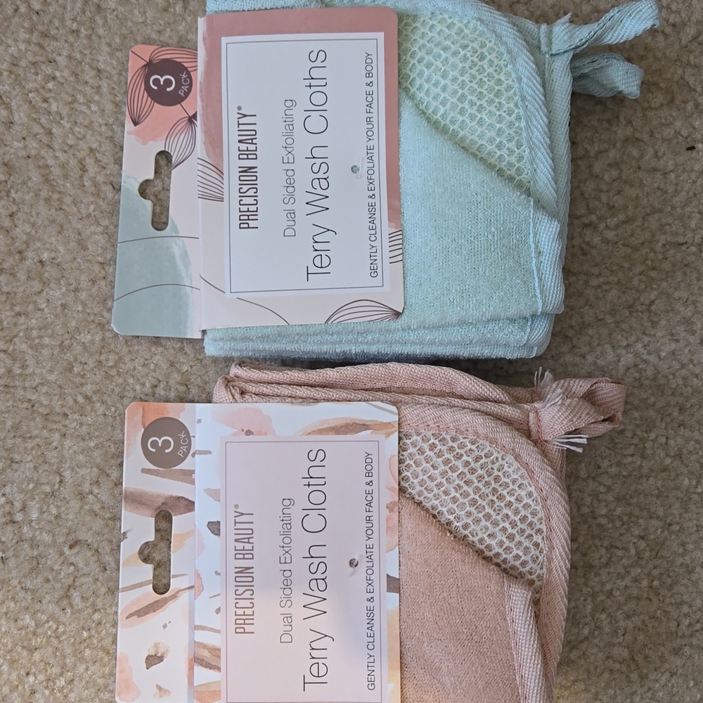 Exfoliating Terry wash clothes,NEW